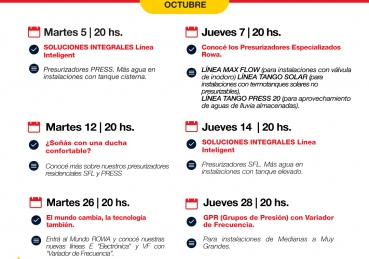 Participá de las capacitaciones de Octubre! Agéndate los días